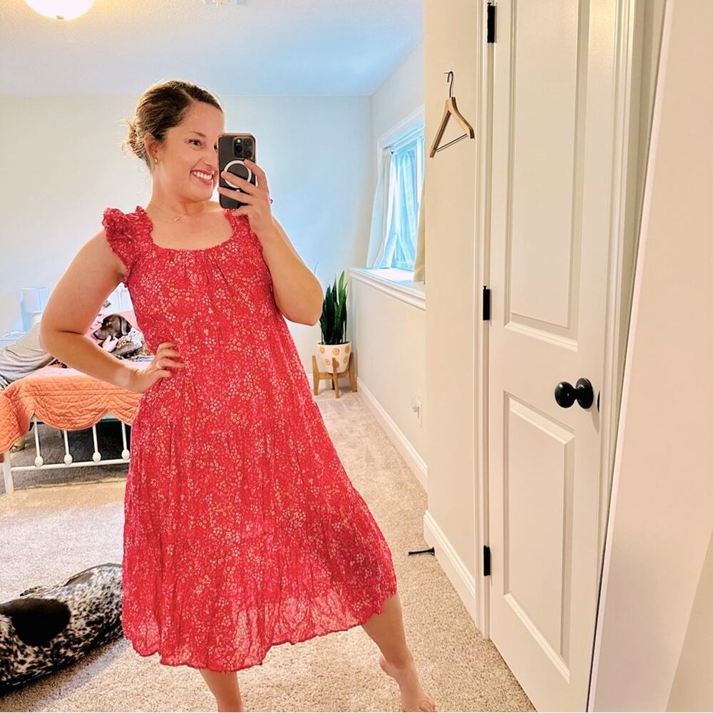Tuckernuck Xirena Pink Floral Cotton Silk Maxi Dress Small